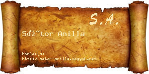 Sátor Anilla névjegykártya
